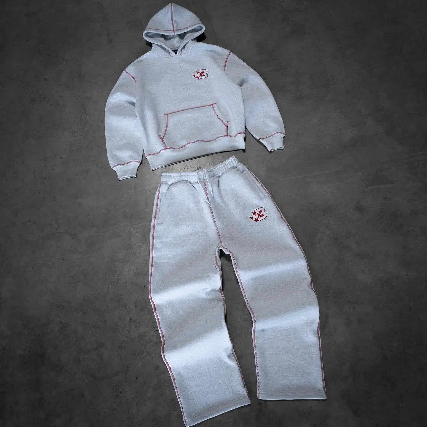 Tracksuit red stiching